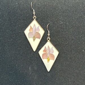 Alpaca Silver Abalone Inlay Earrings